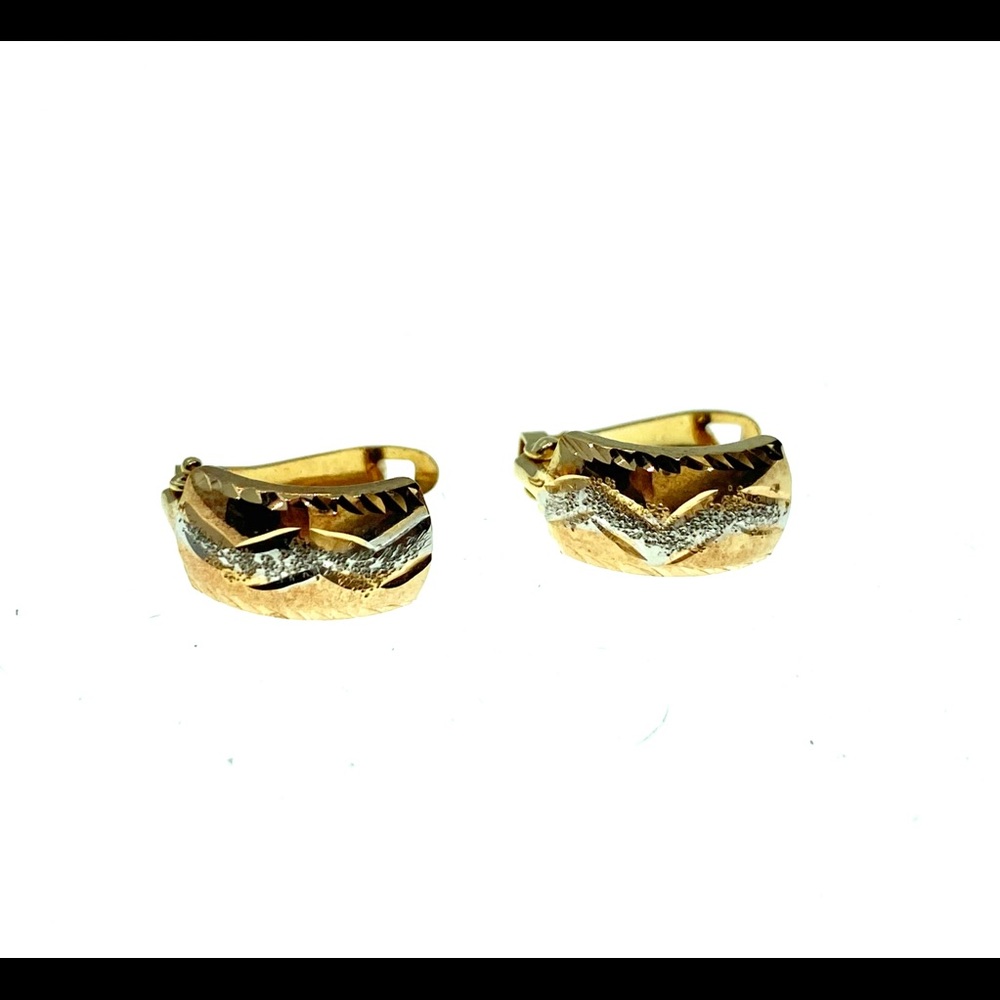 18kt Gold Tri Color Hoop Earrings